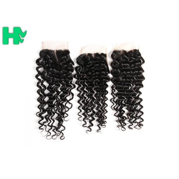 Buy 100% Density Brazillian Human Hair Lace Clsure Deep Wave SGS at wholesale prices