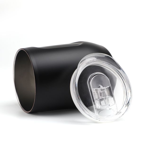 Feiyou Hot Selling Cups Double Wall Stainless Steel Wine Tumbler Glitter Egg Shape Mugs With Sliding Lid 380ml