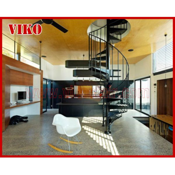 Spiral StaircaseVH42S Tread 304 Stainless Steel Aluminum Baluster Glass Handrail