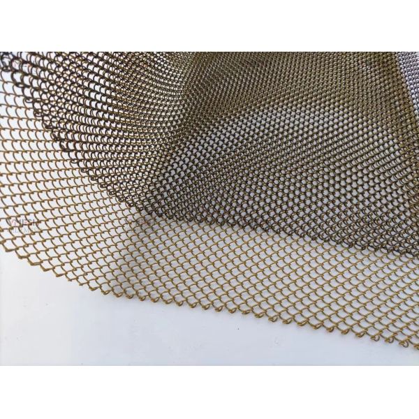Gold Color Anti Rust Aluminum Decorative Mesh Metal Coil Drapery