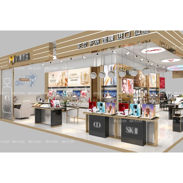 BKC011 Beauty Display Rack Skincare Kiosk Beauty Exhibition Booth for Retail Store Decoration