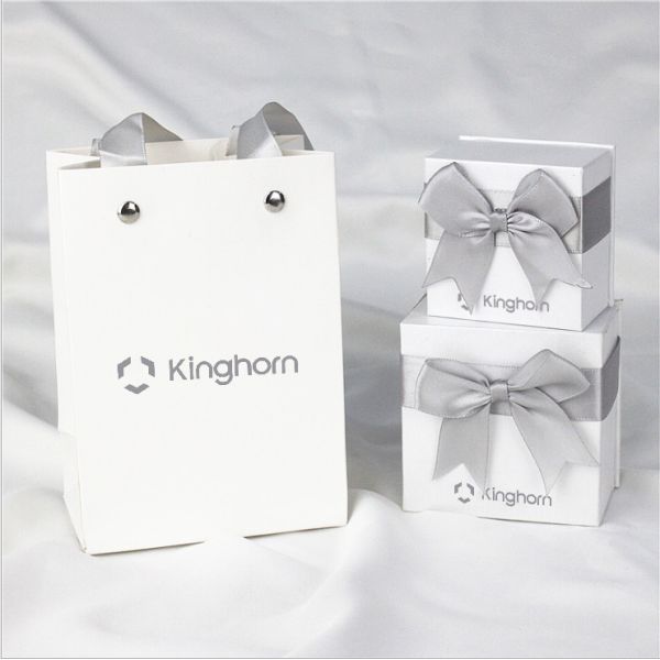 Custom Logo Printed White Paper Cardboard Pendant Necklace Personalized Jewelry Gift Box