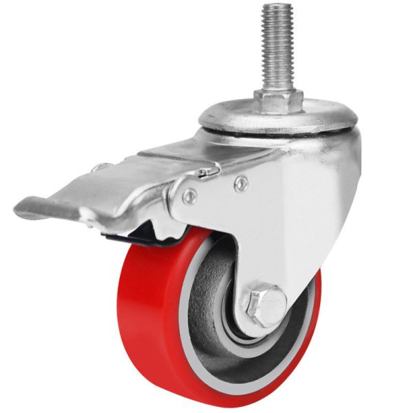 Buy 80kg Loading Swivel PU Industrial Caster Wheel with Customized Request and Zinc Plated at wholesale prices
