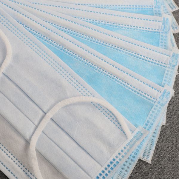 Blue Disposable Face Mask Antivirus 3 Ply Non - Woven OEM Available Low Breathing Resistance