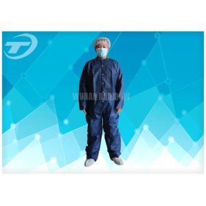 PE Coated White Disposable Coverall Suit / Disposable Protective Suits For Men S