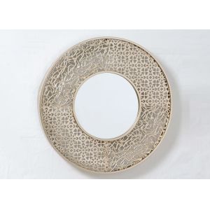 Round Rose Gold Painting Metal Wall Art Mirror