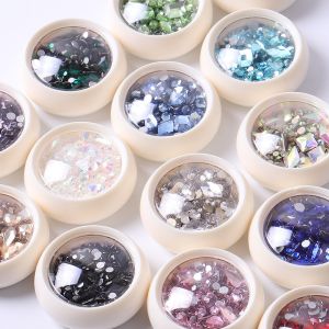 See Details Flat Bottom Mix Shape Glass Nail Diamond Rhinestones for Nail Art