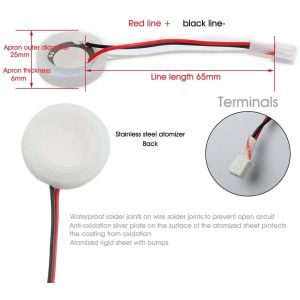 RoHS CE 25mm Round Piezo Ceramic Disc Ultrasonic Atomizing Transducer