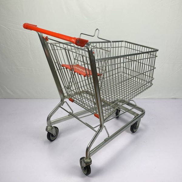 Customized 150L Supermarket Grocery Cart Zinc Plated Warehouse Shopping Trolley