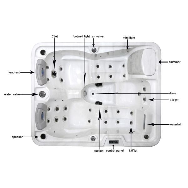 Luxury Outdoor Whirlpool Spa Tub With 3 - 5 Years Warranty PFDJJ 50