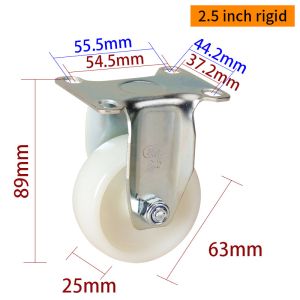 EDL Light Duty 2.5inch 80kg Plate TPA Caster by Rigid, Swivel and Brake type