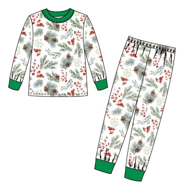 Customized children's Christmas pajamas wholesale Christmas homewear set baby clothes cotton kids clothing