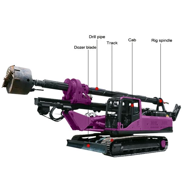 Heavy Rotary Drilling Rig Equipment Hydraulic Borehole Pile Machine