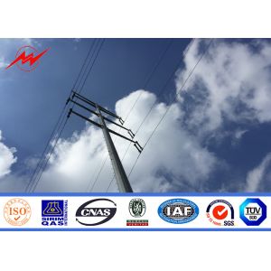 69KV 28m Octagonal Galvanized Steel Pole , Steel Transmission Poles
