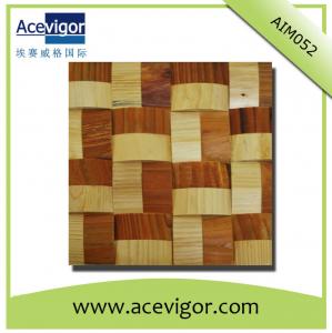 Quality Solid wood wall tiles mosaic with wavy shape for sale