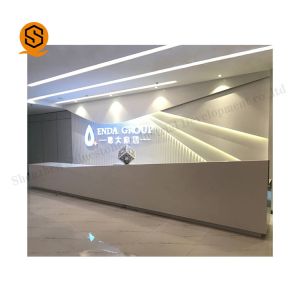 Acrylic Solid Surface Reception Desk Joint Invisible Semi Matt SGS