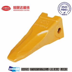 Quality DH258 DH220 2713Y1217 2713Y1217RC DOOSAN Bucket Teeth Thickened Tooth Body Design for sale
