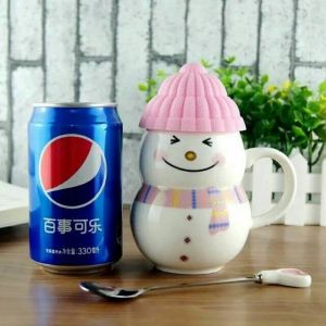 Crramic Innovative Personalised Coffee Mugs Snowman With Lid