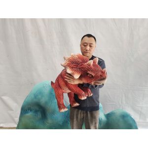 Hand Control Baby Animatronic Dinosaur Triceratops Puppet for Sale