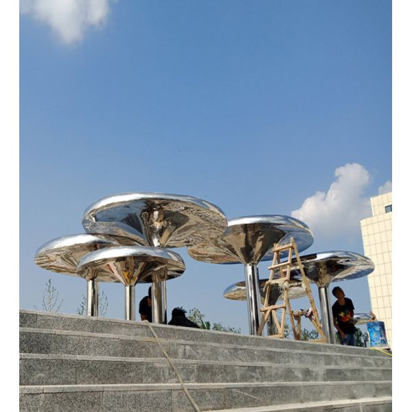 316L Stainless Steel Large Outdoor Garden Statues 3M Height Abstract Style