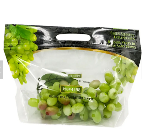 Buy Grape Plastic Stand Up Zipper Pouch Laminated Customized Reusable at wholesale prices