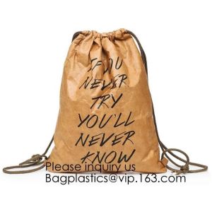Drawstring Backpack - Tyvek Bag Paper bag,Waterproof Tyvek Bag for Gym or Travel