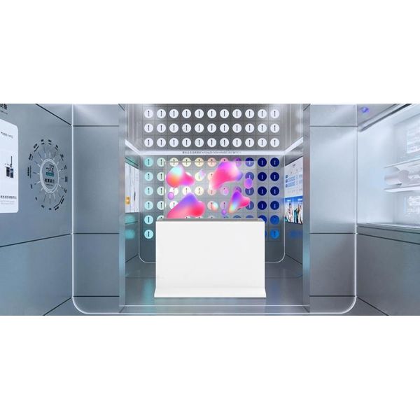 Transparent OLED screen installation example