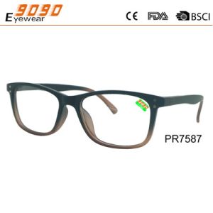 Rectangle fashion reading glasses with silver metal pins,spring hinge
