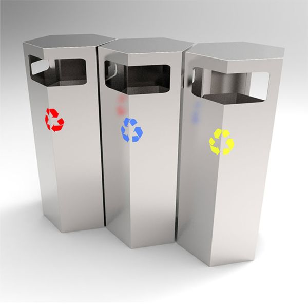 36L 3 Compartment Trash Bin