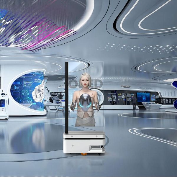 OLED transparent display in commercial setting