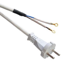 Quality 10A/250V PSE 2Pin Plug Power Cord 4.8mm Terminal White SNI with Long-lasting Oxygen Free Bared Stranded Copper for sale
