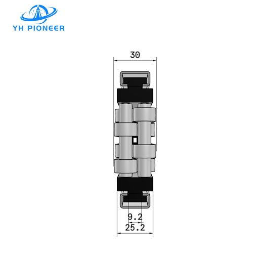 Robust Double Row Roller Guide Rail with POM and Stainless Steel for Industrial Conveying Durability