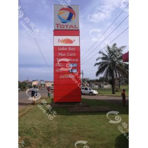 Outdoor IP65 Waterproof 18 Inch LED Gas Signs 7 Segment with RF Remote