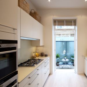 Custom White Simple Style Kitchen Cabinets Matt Melamine Kitchen Cabinets