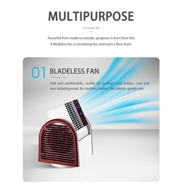 Portable Bladeless Air Circulation Fan with 1-10 Hours Timing and Digital Control