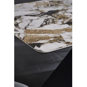 Modern Luxury Design Home Furniture Restaurant Metal Frame Rectangular Marble