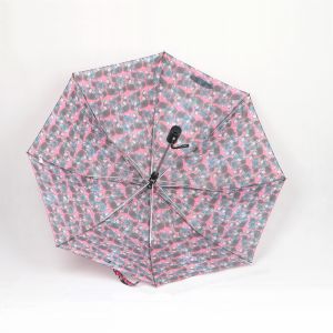 Automatic Open Two Fold Umbrella 21 Inch Skull Printing Fabric Plastic Handle