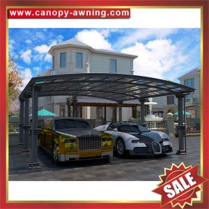 luxury rome style backyard polycarbonate aluminium park double cars shelter