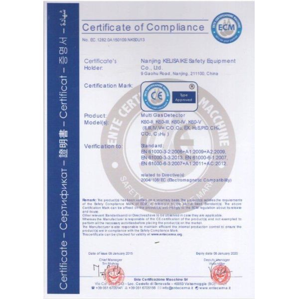 K60-V Handheld Lel Gas Sensor Approved by CE