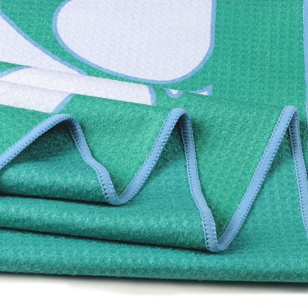 Private Label Custom Print Lightweight Sand Proof Microfiber Waffle Beach Towel