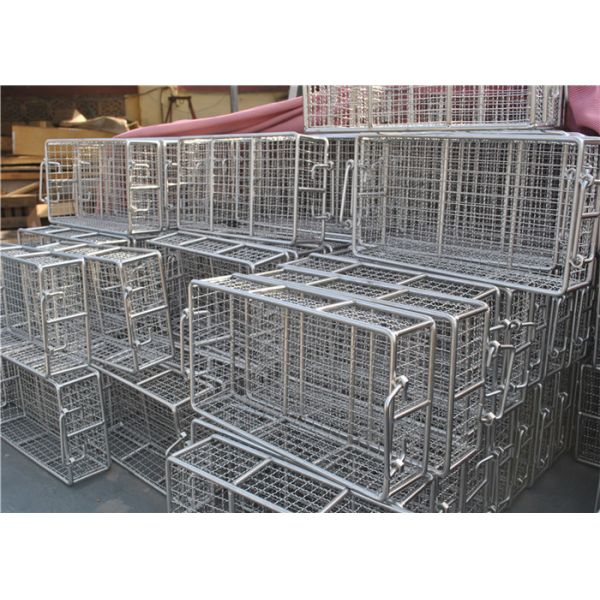 Stainless Steel Metal Wire Basket With Handle For Put Storage