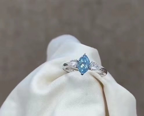 Buy Synthetic Blue Lab Diamond Jewelry Marquise Cut Engagement Ring at wholesale prices