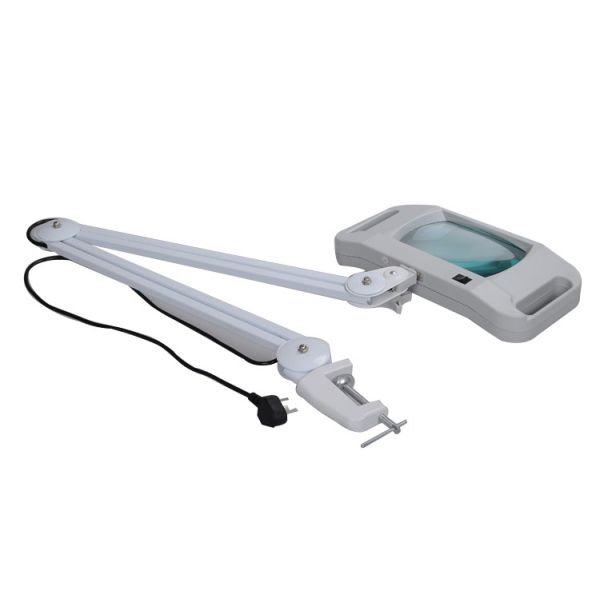 Rectangle Illuminated Magnifying Lamp On Stand Optical Lens 3D 5D ISO / SGS Approve