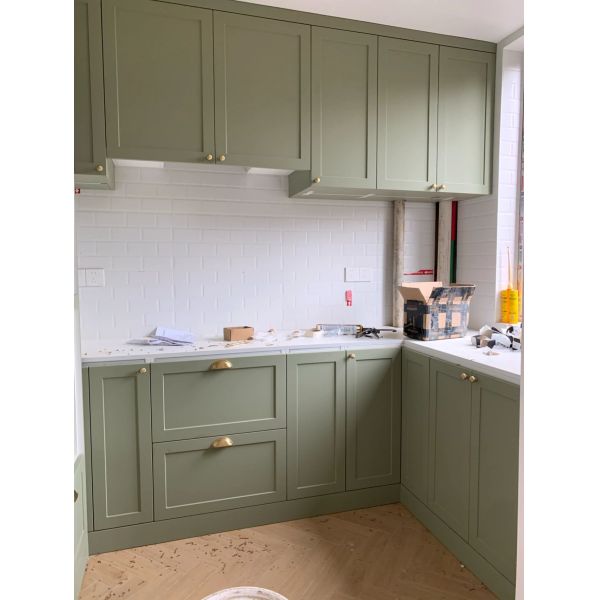 Vintage Corner Modular Lacquer Kitchen With Island Furniture Cabinet