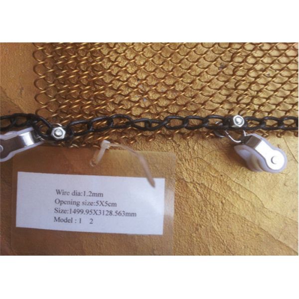 Architectural Metal Coil Drapery ,Aluminum Alloy Cascade Mesh Various Colors