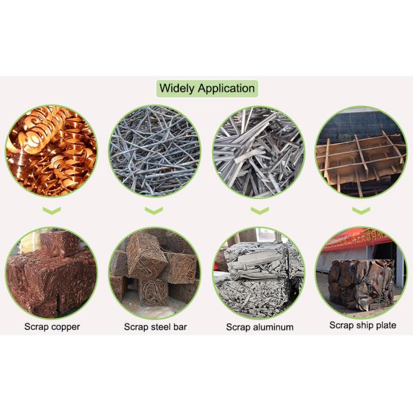 Forward Turning Out Scrap Metal Baler Press For Aluminium Recycling Plant