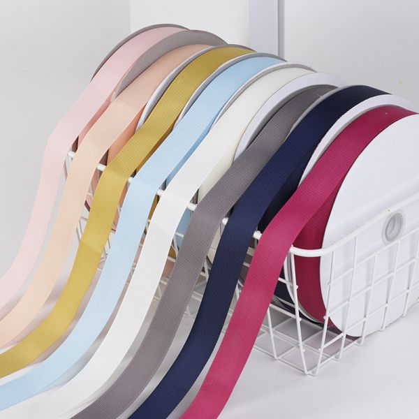 Factory Wholesale Plain Handmade Ribbon 100% Polyester Grosgrain Ribbon