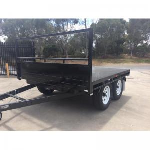 China Heavy Duty 14 x 7 Tray Top Trailer , Flat Utility Trailer With Full Length Side Tie Rails on sale