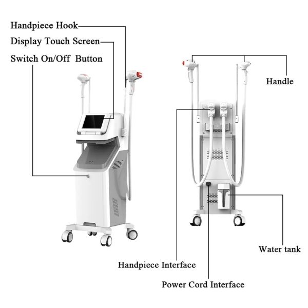 Painless Elight Laser Ipl Opt Hair Removal Machine Skin Rejuvenation 2in1