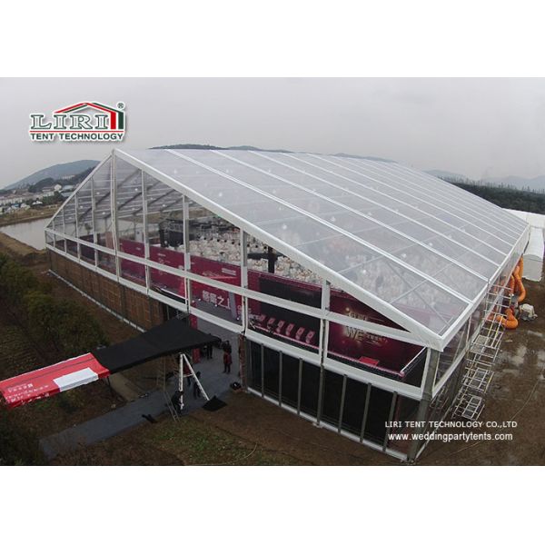 Transparent Outdoor Exhibition Tents Heat Resistant Glass Wall